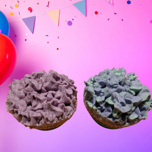 2 Cotton Candy Cupcake Candles