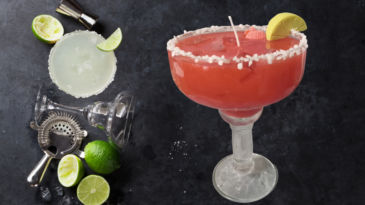 Strawberry Coconut Lime Margarita Candle w/Gel Drink