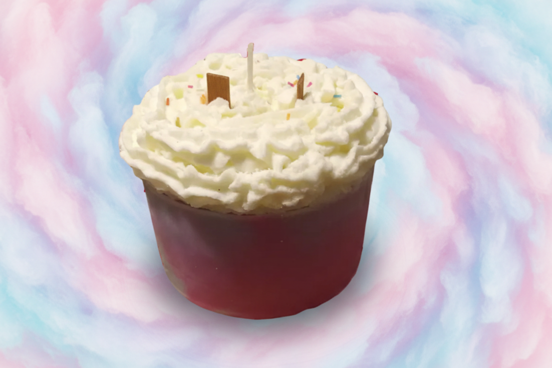 Mini Cotton Candy Cake Candle