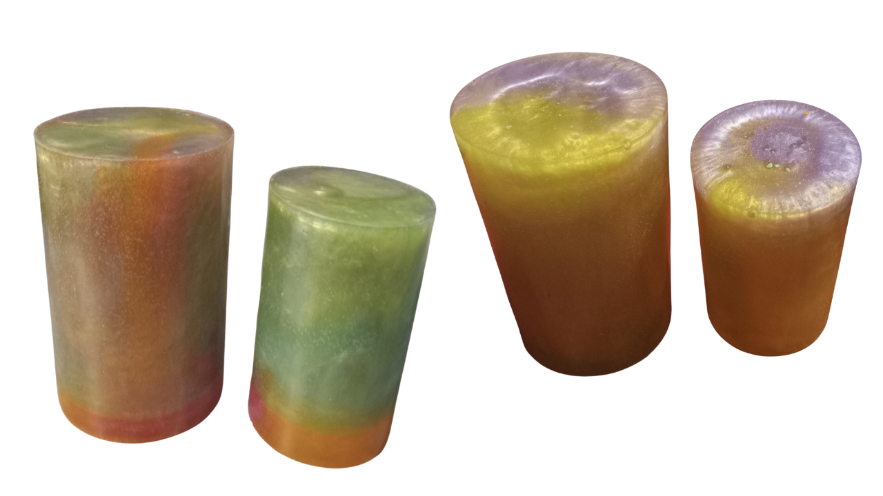 Resin Multicolored Pillar Set