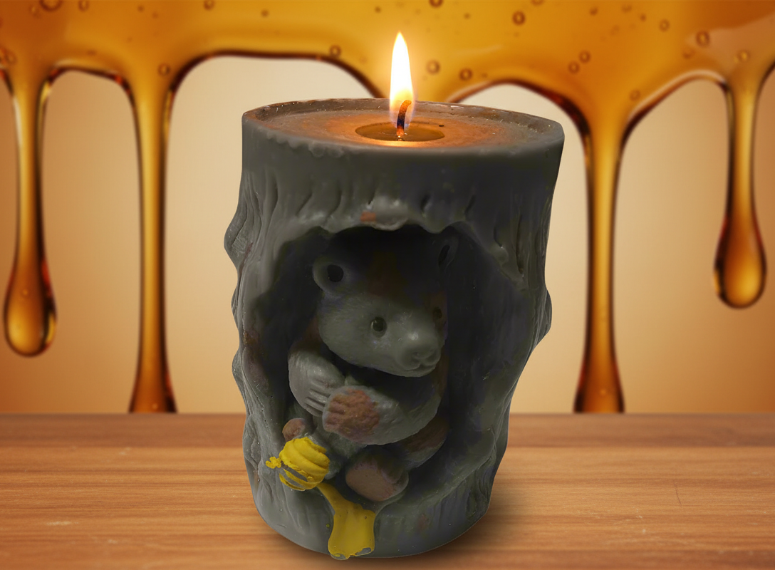 Unscented Honey Bear Candles