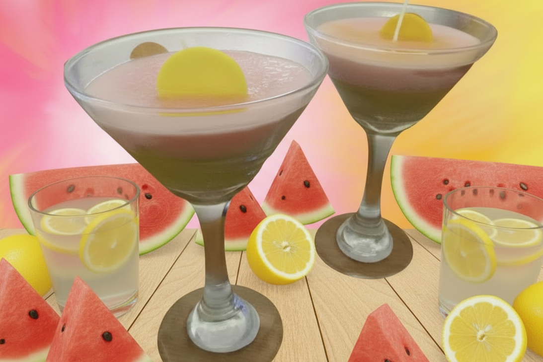 Watermelon Lemonades Martini Candle Set