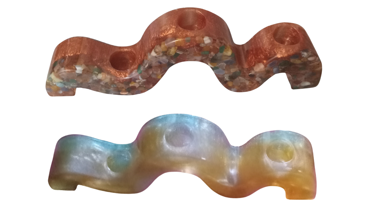 Resin M Shape Taper Candle Holders