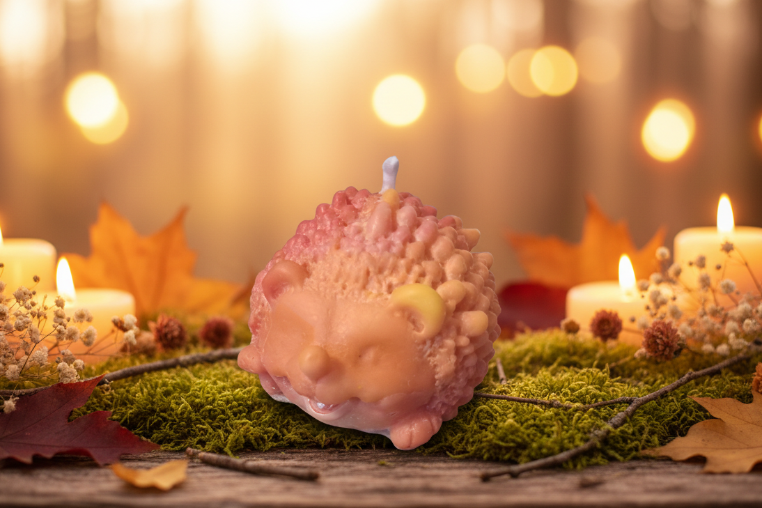 3D Multicolored Unscented Hedgehog Candle