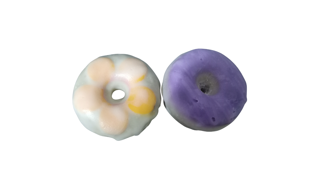 2 Frosted Pumpkin Oatmeal Wax Tart Donuts