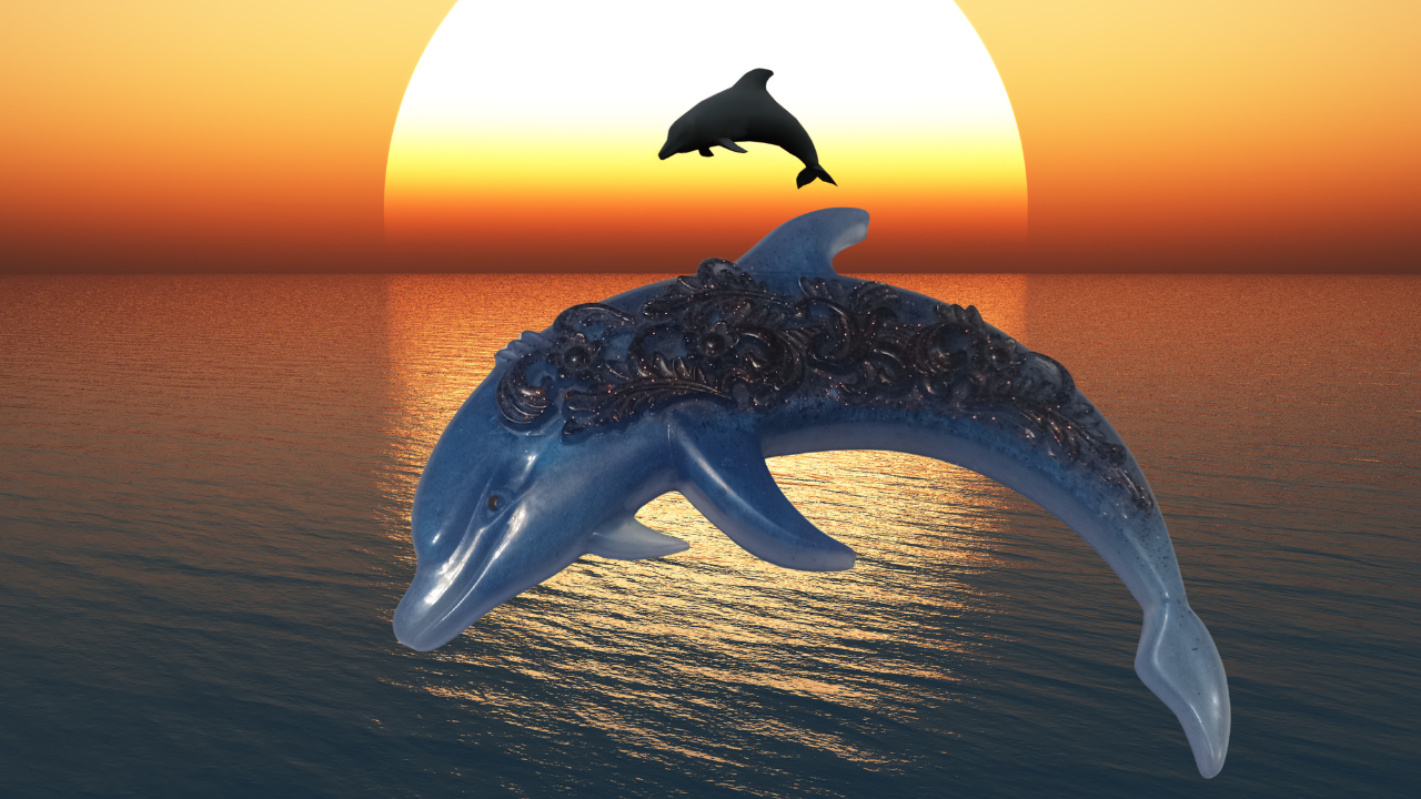 Resin 3D Dolphins Wall Decor'