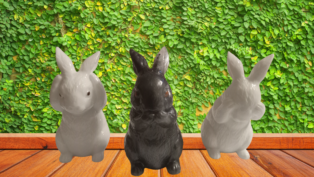 Resin Art 3D See, Hear & Speak No Evil Bunny Rabbits