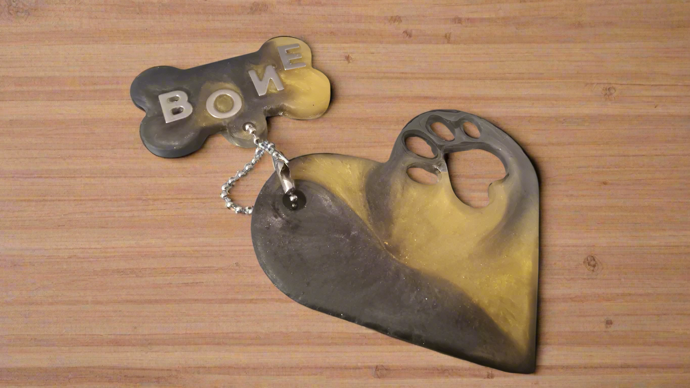 Love My Bone Resin Keychain