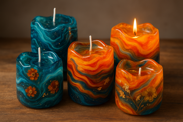 resin art unique candles