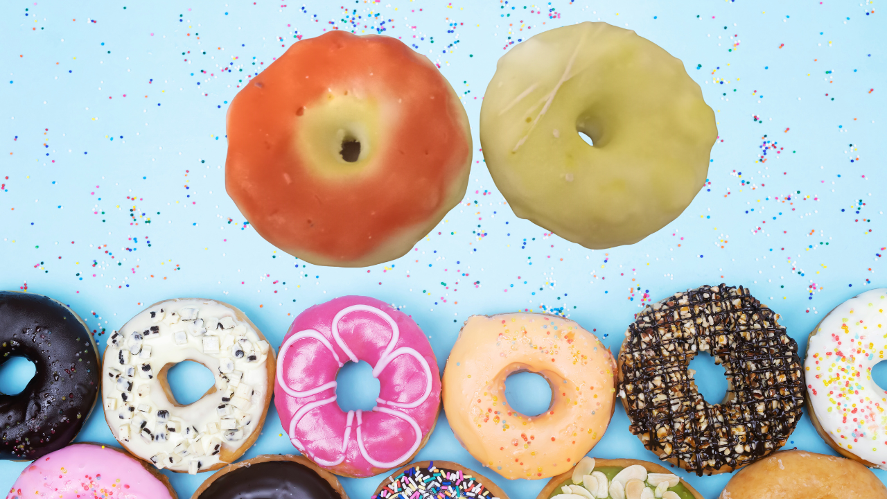 2 Frosted Lemon Blueberry Crumble Wax Tart Donuts