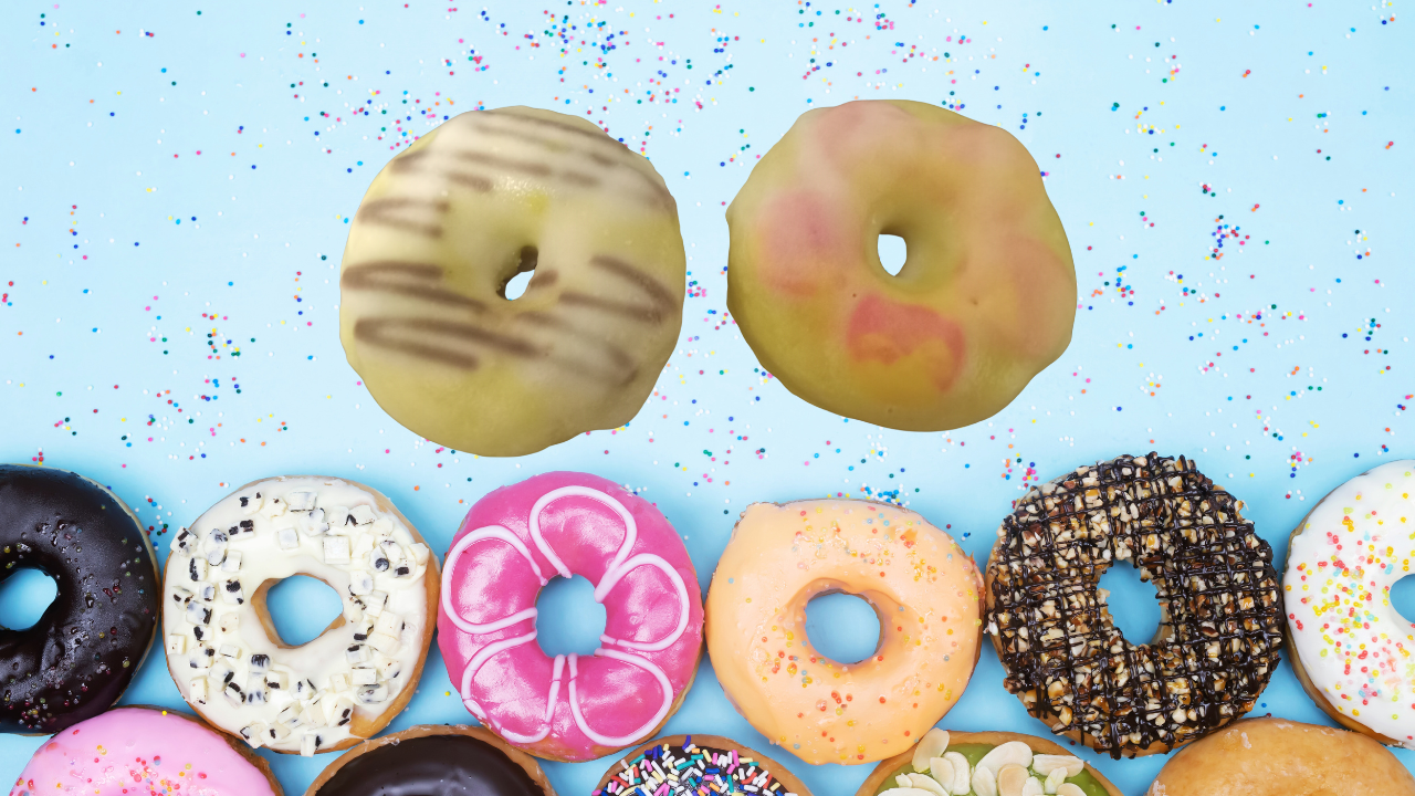 2 Frosted Lemon Blueberry Crumble Wax Tart Donuts