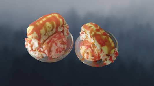 Cherry & Peach Ice Cream Sundae Candle