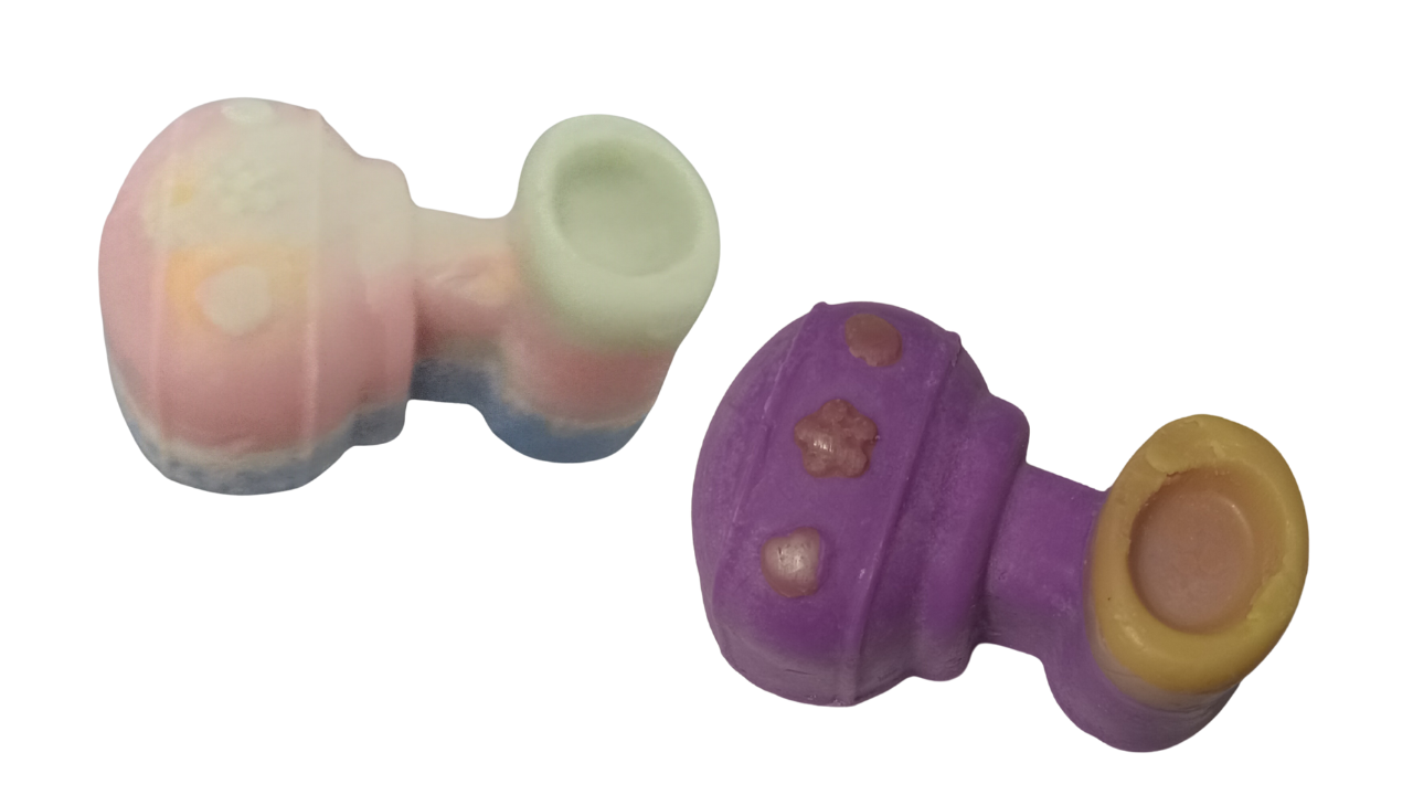 3D Scented Baby Powder Wax Tart Baby Rattles