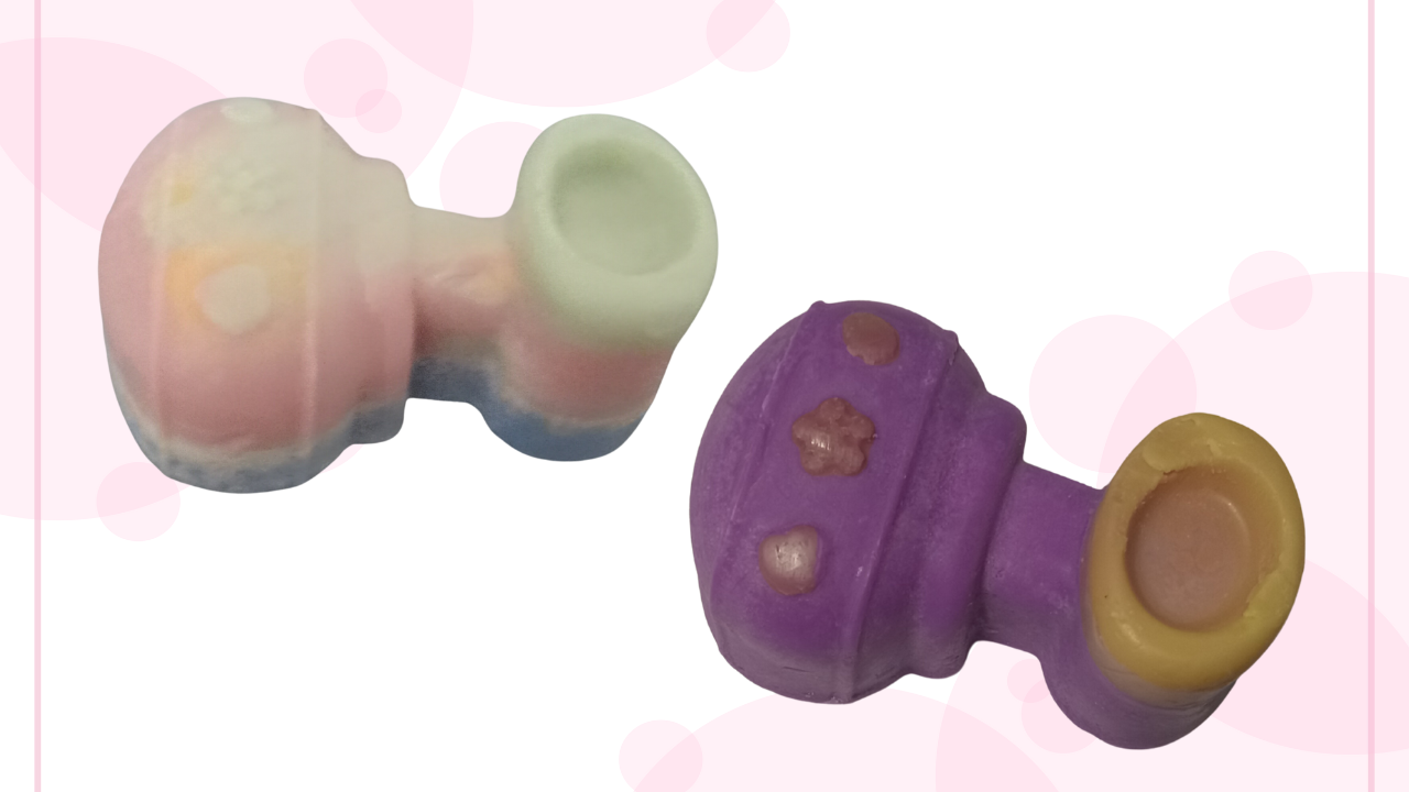 3D Scented Baby Powder Wax Tart Baby Rattles