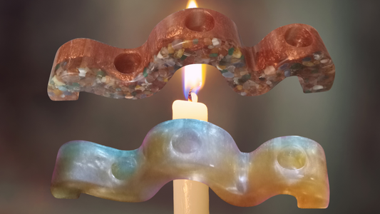 Resin M Shape Taper Candle Holders