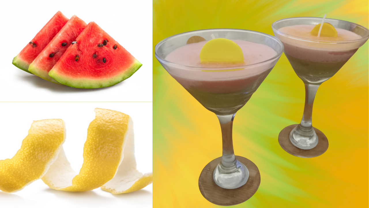 Watermelon Lemonades Martini Candle Set