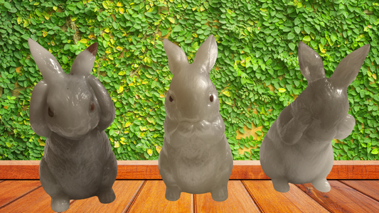 Resin Art 3D See, Hear & Speak No Evil Bunny Rabbits