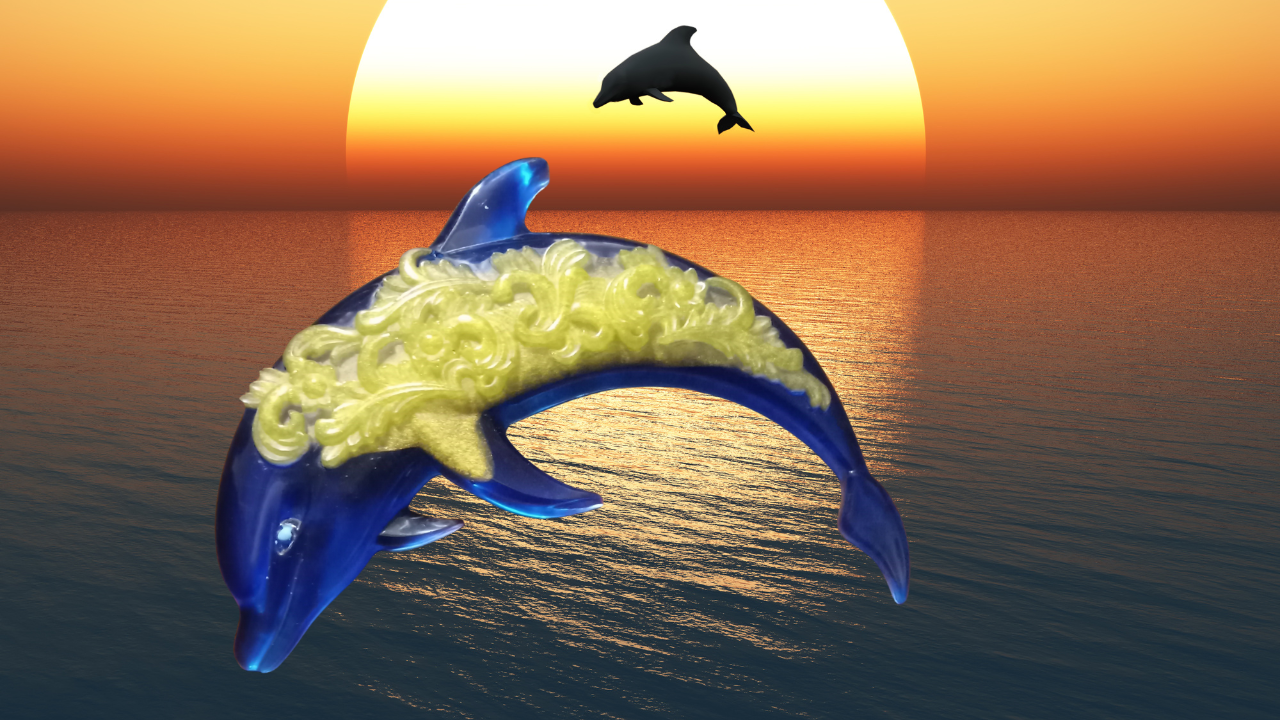 Resin 3D Dolphins Wall Decor'