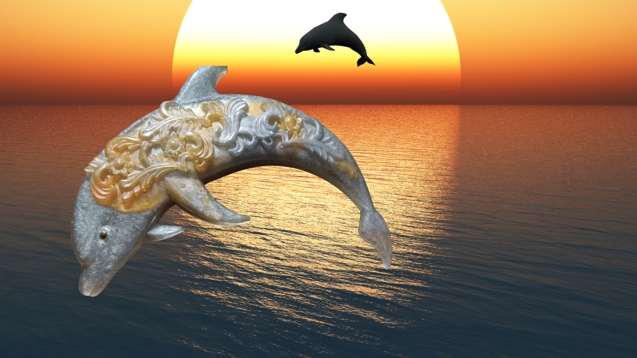 Resin 3D Dolphins Wall Decor'