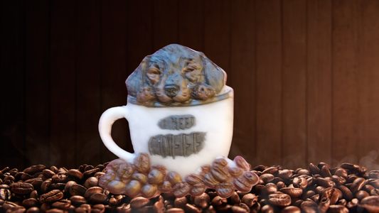 I Need Coffee Pup Resin Decors