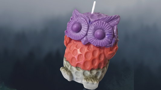 Unscented Multicolored Owl  "Hoo" Candle