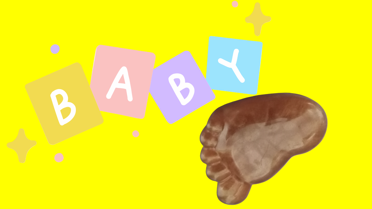 Resin Art Brown Baby Foot Print